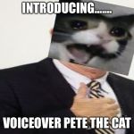Voiceover Pete the Cat | INTRODUCING....... VOICEOVER PETE THE CAT | image tagged in voiceover pete the cat | made w/ Imgflip meme maker