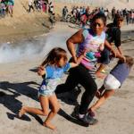 Migrant Mother Child Tear Gas Mexico USA Border