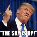 Donald points out the obvious | “THE SKY IS UP!” | image tagged in donald trump mad | made w/ Imgflip meme maker