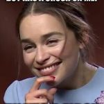 Spread the ship like Blitz #AXE | A 13 YEAR OLD BOY HAS A CRUSH ON ME? THAT’S A FIRST | image tagged in emilia silly face,memes | made w/ Imgflip meme maker
