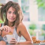 Messy Haired Woman Drinking Coffee