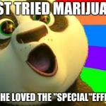 Kung Fu Panda | JUST TRIED MARIJUANA; AND HE LOVED THE "SPECIAL"EFFECTS | image tagged in kung fu panda | made w/ Imgflip meme maker