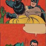 batman slaps robin, robin slaps batman meme