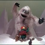 Yukon Cornelius "interacts" with Abominable Snow Monster