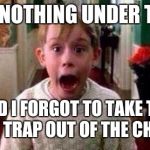 Christmas | THERE'S NOTHING UNDER THE TREE, AND I FORGOT TO TAKE THE BOOBY TRAP OUT OF THE CHIMNEY! | image tagged in christmas | made w/ Imgflip meme maker