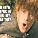 Need Taters | YOU NEED TATERS IN YOUR LIFE. PO-TA-TOES. | image tagged in samwise gamgee,lord of the rings,taters,potatoes,need,life | made w/ Imgflip meme maker
