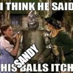 Scarecrow Wizard balls | SANDY | image tagged in scarecrow wizard balls | made w/ Imgflip meme maker