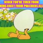 Sheldon | WHEN YOU'RE TIRED FROM RUNNING AWAY FROM POACHERS ALL DAY. | image tagged in sheldon,nixieknox,memes,garfield and friends | made w/ Imgflip meme maker