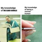 my knowledge of | THE ELDER SCROLLS | image tagged in my knowledge of | made w/ Imgflip meme maker