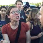 triggered girl with glasses