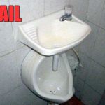 Plumbing job | FAIL | image tagged in plumbing job,sink,urinal,humor,bad job | made w/ Imgflip meme maker