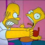 Homer strangling Bart meme