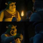 Shrek puts out torch