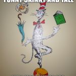 Dr. Suess | ALL MEMES ARE FUNNY SKINNY AND TALL; WELL MOST MEMES ARE FUNNY WE SHOULD NOT SAY ALL! | image tagged in dr suess | made w/ Imgflip meme maker
