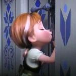 Frozen Anna at door