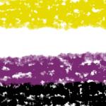 Nonbinary flag in crayon