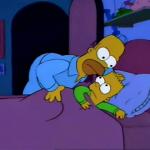 homer disturbs bart in bed meme