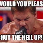 Chris Jericho | WOULD YOU PLEASE; SHUT THE HELL UP!!! | image tagged in chris jericho | made w/ Imgflip meme maker