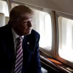 Trump looks out plane window