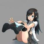 Anime schoolgirl pulling panties off
