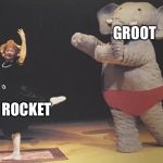 Elephant in the room | GROOT; ROCKET | image tagged in relationship | made w/ Imgflip meme maker