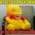 THE DANKEST POOH | THE FACE YOU MAKE WHEN; YOU SEE THE MOST OFFENSIVE MEME | image tagged in the dankest pooh | made w/ Imgflip meme maker
