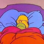 Homer Simpson sleeping peacefully meme