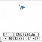 Marked Safe Facebook | MARKED SAFE FROM THE RIDICULOUSNESS ON FACEBOOK! | image tagged in marked safe facebook | made w/ Imgflip meme maker