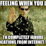 matrix | THAT FEELING WHEN YOU LEARN; TO COMPLETELY IGNORE PROVOCATIONS FROM INTERNET TROLLS | image tagged in matrix | made w/ Imgflip meme maker