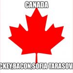 Canadian Flag | CANADA; HOME TO HOCKEY,BACON,SOFIA TARASOVA AND MORE! | image tagged in canadian flag,memes,eurovision,ukraine,hockey,bacon | made w/ Imgflip meme maker