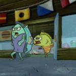 Krusty Krab customers walking out