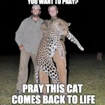 Eric Trump Tiger | YOU WANT TO PRAY? PRAY THIS CAT COMES BACK TO LIFE | image tagged in eric trump tiger | made w/ Imgflip meme maker