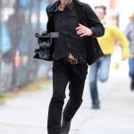 Keanu Reeves running away with camera