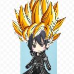 badly photoshopped super saiyan Kirito meme