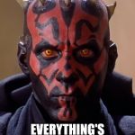 Buy your Darth Maul Toys at the Maul today! 50% off. | SALE AT THE MAUL EVERYTHING'S HALF OFF | image tagged in memes,darth maul,mall,sale,50 off,star wars | made w/ Imgflip meme maker