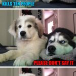 It was a massacre!!! | A PUN WALKS INTO A ROOM AND KILLS TEN PEOPLE PLEASE DON'T SAY IT PUN IN...TEN DEAD | image tagged in bad pun dogs,memes,bad puns,funny,puns,dogs | made w/ Imgflip meme maker