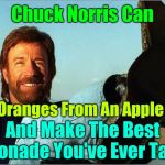 Chuck's Lemonade For Sale Only $1000.00 per glass  | Chuck Norris Can; Pick Oranges From An Apple Tree; And Make The Best Lemonade You've Ever Tasted | image tagged in memes,chuck norris,walker texas ranger,jokes,google,juice | made w/ Imgflip meme maker