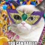 Mardi Gras | ONCE AGAIN, A PARTY, A DRINK AND A MASK AND; YOU CAN BARELY RECOGNIZE THAT OLD SOUR PUSS | image tagged in mardi gras | made w/ Imgflip meme maker