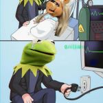 Pull the Plug Kermit | KERMIT, PROMISE YOU WON'T MAKE  BACON OUT OF ME | image tagged in pull the plug,memes,bacon,kermit the frog,miss piggy,i promise | made w/ Imgflip meme maker