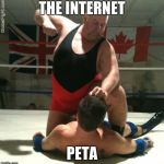 Beating Up | THE INTERNET; PETA | image tagged in beating up | made w/ Imgflip meme maker
