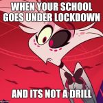 Something to add to Florida man/woman week, apparently there was a naked guy running around at 7 11 with a gun.  | WHEN YOUR SCHOOL GOES UNDER LOCKDOWN; AND ITS NOT A DRILL | image tagged in surprised angel,florida,lockdown | made w/ Imgflip meme maker