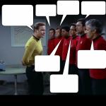 Kirk Conversation with Red Shirts