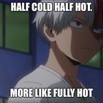 Todoroki to Iida | HALF COLD HALF HOT. MORE LIKE FULLY HOT | image tagged in todoroki to iida | made w/ Imgflip meme maker