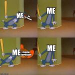 How many people can relate? | ME; ME; ONE SAD THOUGHT; ME; ME; CLINICAL DEPRESSION | image tagged in tom and jerry surprised,depression,the daily struggle | made w/ Imgflip meme maker