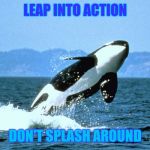 "HARLEY EXTERIORS, BITE OF SEATTLE, ORCA, WHALE WATCHING TICKET! | LEAP INTO ACTION; DON'T SPLASH AROUND | image tagged in harley exteriors bite of seattle orca whale watching ticket | made w/ Imgflip meme maker
