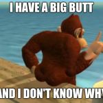 donkey kong butt | I HAVE A BIG BUTT; AND I DON'T KNOW WHY | image tagged in donkey kong butt | made w/ Imgflip meme maker