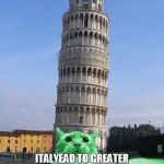RayCat does Italy | 'TIS GOOD FROM TIME TO TIME TO LET YOUR MIND ROME; ITALYEAD TO GREATER CLARITY AND THINGS THAT ONCE SEEMED HARD BECOME A PISA CAKE | image tagged in raycat does italy | made w/ Imgflip meme maker
