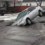 pothole car | SPRING IN MINNESOTA | image tagged in pothole car | made w/ Imgflip meme maker