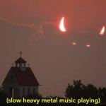 slow heavy metal music playing