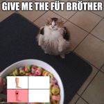 New template füt | GIVE ME THE FÜT BRÖTHER | image tagged in loops brother,ft,lps,brther,new template | made w/ Imgflip meme maker